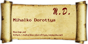 Mihalko Dorottya névjegykártya
